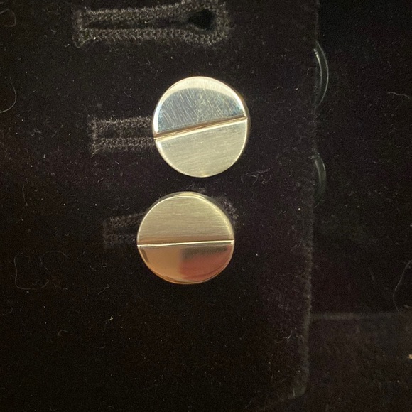 New-Sterling Silver Round Cuff Links - Picture 1 of 5